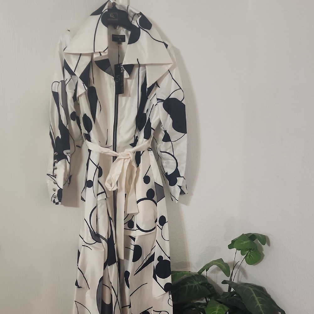 Love Me Queen Black and White Trench Coat